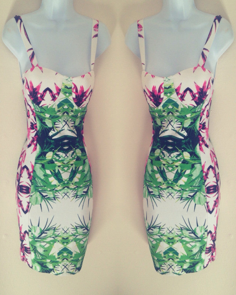 Gorgeous tropical bandage dress