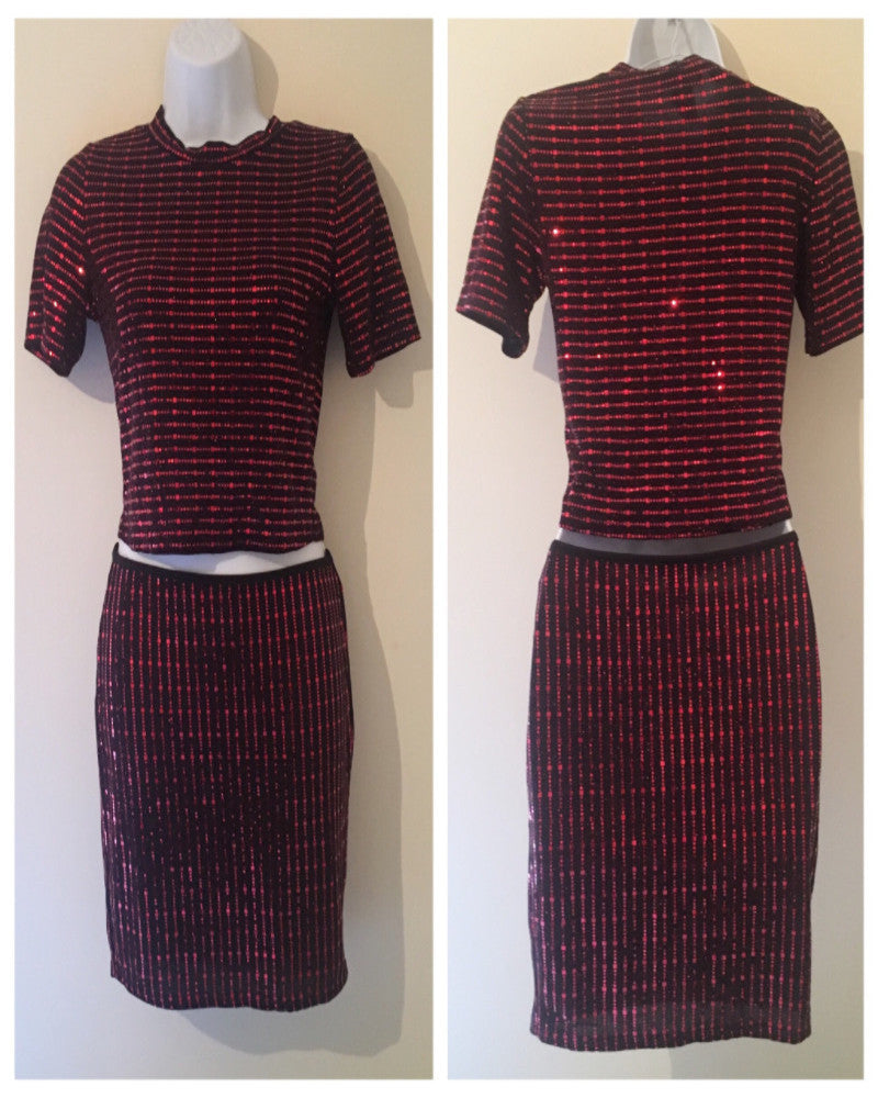 Red Sequin Two Piece