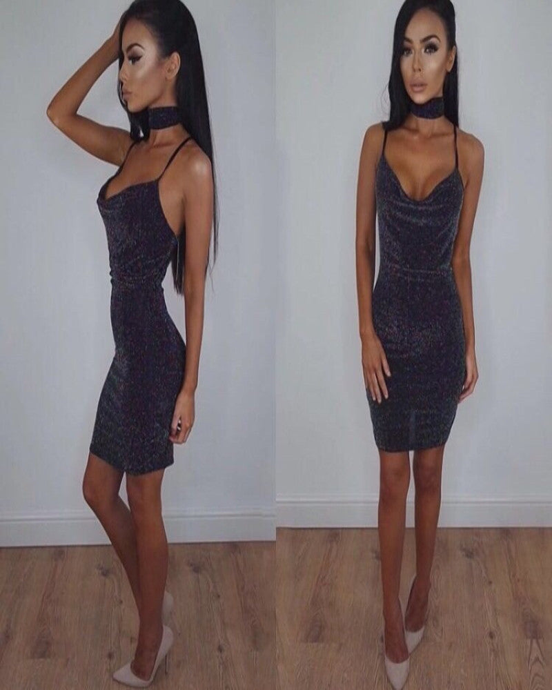 Lizzie Navy Glitter Dress