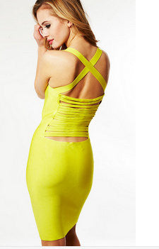 Yellow glow bandage dress