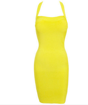 Yellow glow bandage dress