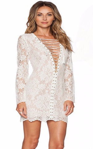 Flora White lace Dress