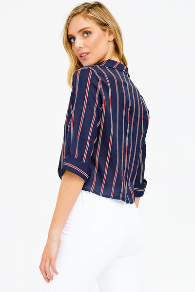 Chloe Striped Crop Shirt