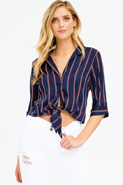 Chloe Striped Crop Shirt