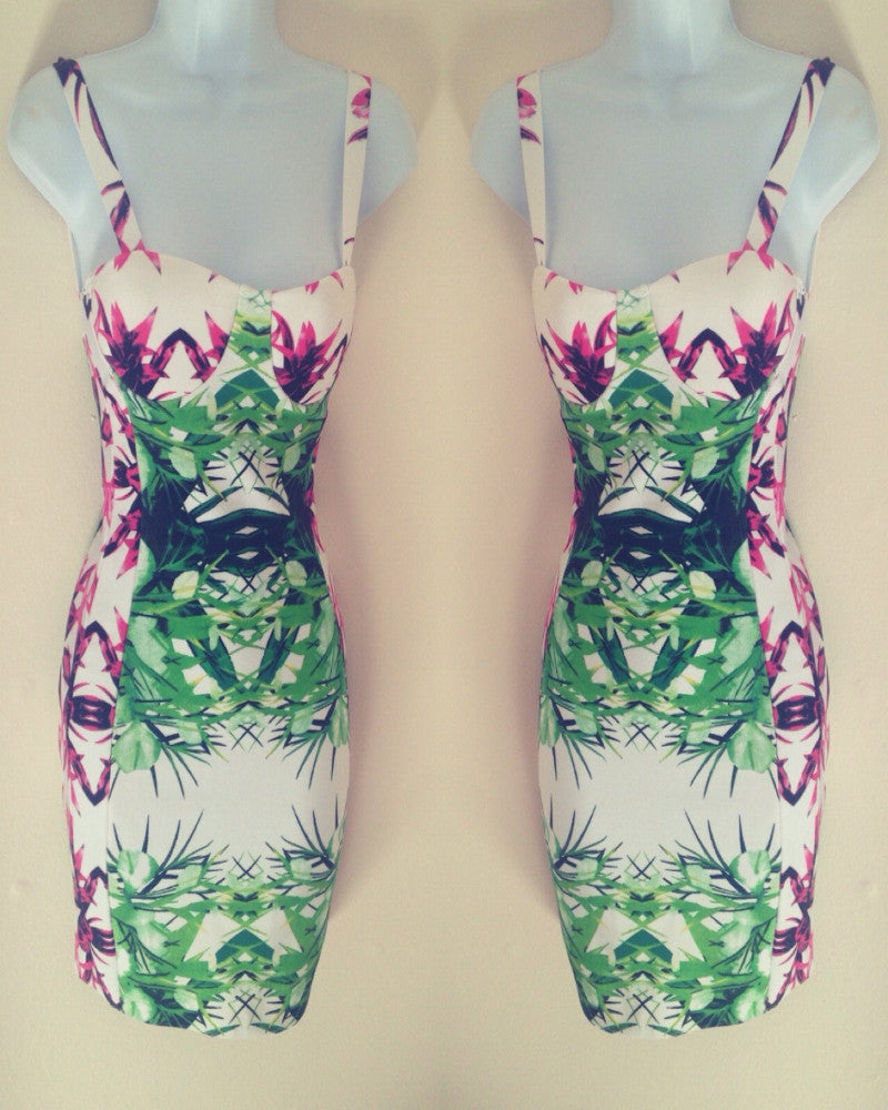 Gorgeous tropical bandage dress