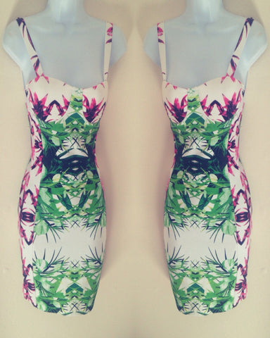 Gorgeous tropical bandage dress