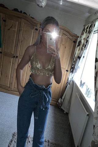Sasha Sequin Crop