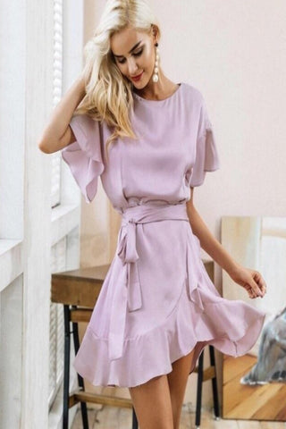 Violet Satin Dress