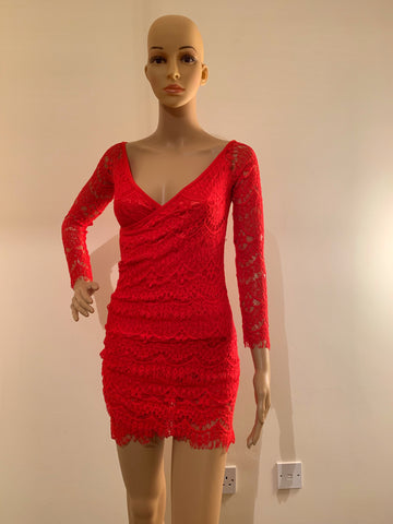 Sophia Red Lace Dress