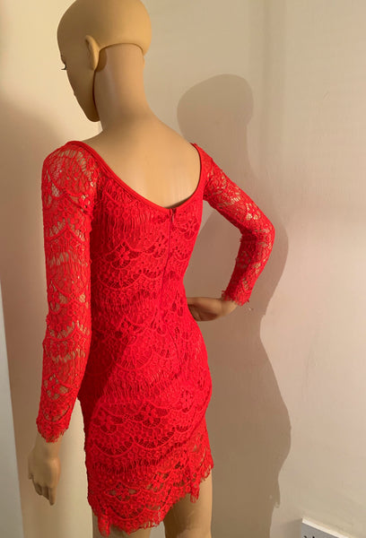 Sophia Red Lace Dress