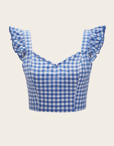 Kaci Plaid Tie Top