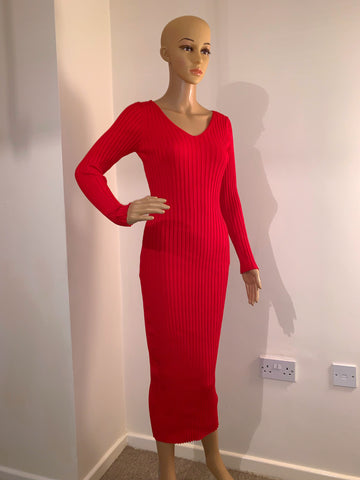 Lucia Red Knit Dress