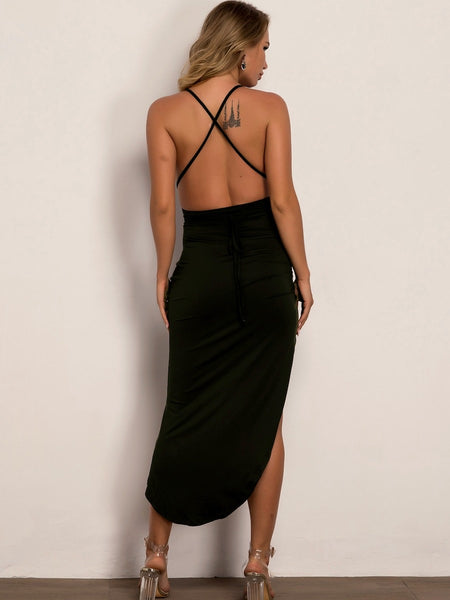 Holly thigh split dress