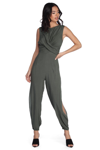 Roxanne Khaki Jumpsuit