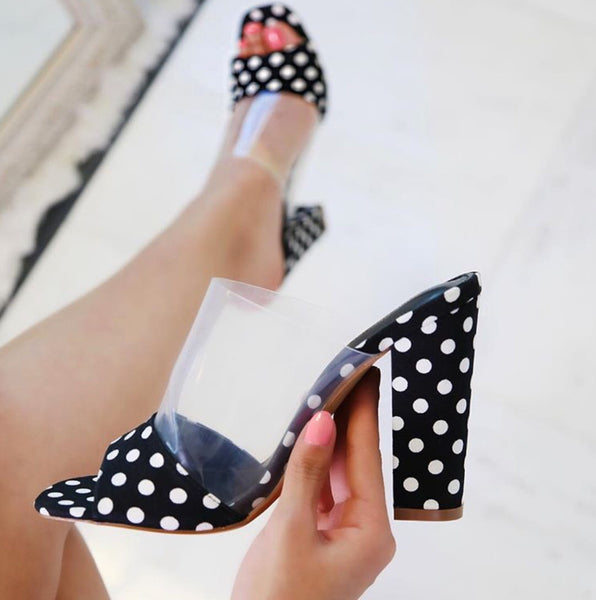 Poppy Polka Dot Heels