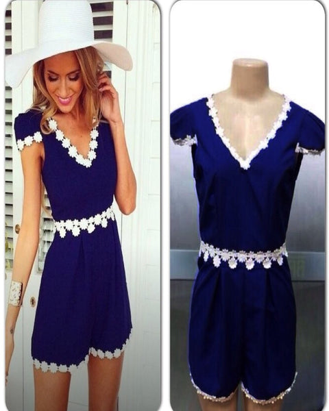 Navy Daisy Playsuit