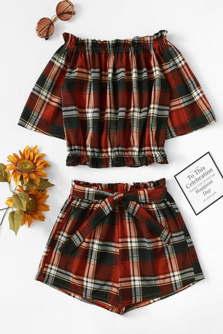 Lily Plaid Two Piece