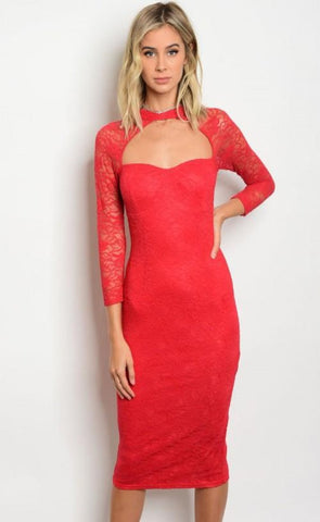 Hannah Lace Midi Dress