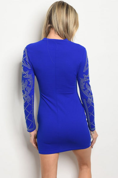 Abbie Blue Stud Dress